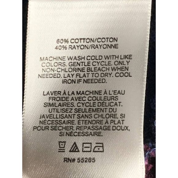 NWT Express Womens Purple Blue Plaid Flannel Top Long Sleeve Round Neck Size XL - Picture 6 of 6